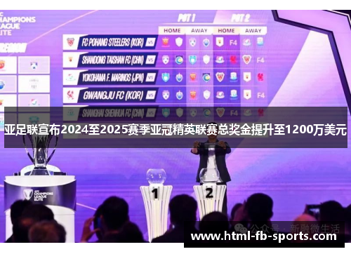 亚足联宣布2024至2025赛季亚冠精英联赛总奖金提升至1200万美元 亚足联宣布2024至2025赛季亚冠精英联赛总奖金提升至1200万美元