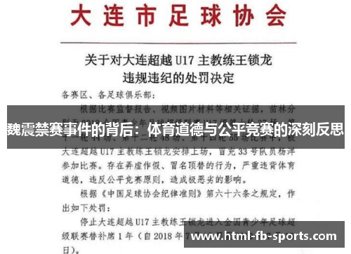 魏震禁赛事件的背后:体育道德与公平竞赛的深刻反思 魏震禁赛事件的背后:体育道德与公平竞赛的深刻反思